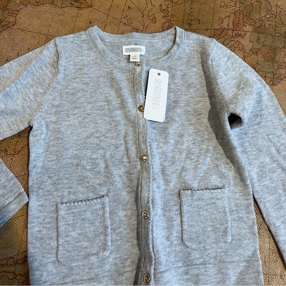 NWT Gymboree gray with gold buttons cardigan 2T - Picture 2 of 4